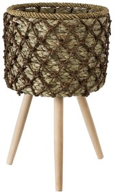 Κασπώ Samos 20304 Φ27x45cm Natural--Brown GloboStar Seagrass