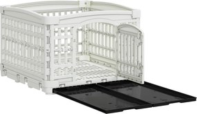 vidaXL Αλάνα Σκύλου 4 Πάνελ 122 x 106,5 x 82 εκ Πλαστικό Λευκό