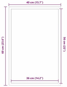 vidaXL Χαλάκι Εξώπορτας Μαύρο, Γκρι 40 x 60 cm Πολυπροπυλένιο, PVC