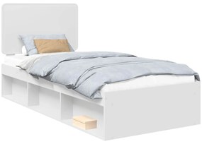 vidaXL Σκελετός Κρεβατιού Λευκό 75 x 190 cm Στερεά ξυλεία πεύκου