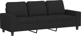 vidaXL Καναπέδες Σετ 3 Τεμ. Μαύροι Υφασμάτινοι
