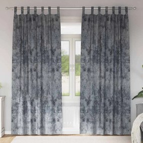 vidaXL Κουρτίνα με κουρτίνες 2 pcs Ασημί γκρι 225 x 140 εκ. Βελούδο