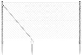 vidaXL Σετ Στύλων Φράχτη Ασημί 10 x 1.4 μ Γαλβανισμένος χάλυβας