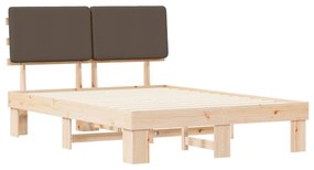 vidaXL Σκελετός Κρεβατιού με Επενδεδυμένο Κεφαλάρι Taupe 160 x 200 cm