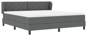 vidaXL Κρεβάτι box spring με στρώμα Σκούρο γκρι 180 x 200 cm ύφασμα