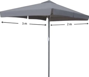 Ομπρέλα κήπου Zola Megapap αλουμινίου χρώμα ανθρακί 2x3m.