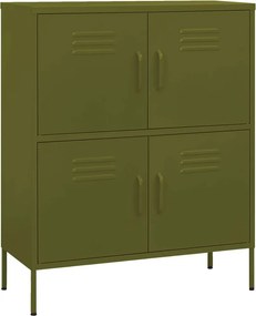 vidaXL Ντουλάπι Αποθήκευσης Πράσινο Λαδί 80x35x101,5 εκ. από Ατσάλι