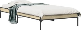 vidaXL Πλαίσιο Κρεβατιού Sonoma Δρυς 100x200 εκ. Επεξ. Ξύλο &amp; Μέταλλο