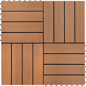 vidaXL Πλάκα Κατασκευής 22 pcs Καφέ 30 x 30 cm WPC