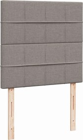 vidaXL Κρεβάτι Boxspring με Στρώμα Taupe 90x190 εκ.Υφασμάτινο