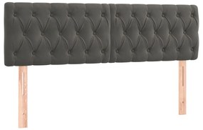 Κεφαλάρι Κρεβατιού LED Σκούρο Γκρι 160x7x78/88 εκ. Βελούδινο 3122003