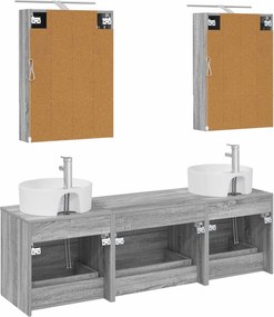 vidaXL Σετ Επίπλων Μπάνιου 5 pcs Γκρι Sonoma