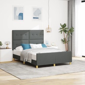 vidaXL Κρεβάτι Σκελετός Σκούρο Γκρι 160x200 εκ Υφάσματος