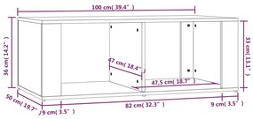 Τραπεζάκι Σαλονιού Μαύρο 100x50x36 εκ. από Επεξεργασμένο Ξύλο - Μαύρο