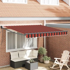 vidaXL Electric Awning 3 x 2,5 m Πορτοκαλί και καφέ οριζόντια ρίγα