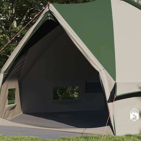vidaXL Τέντα Teepee 10 Ατόμων Πράσινο και Λευκό 567 x 470 x 242 εκ.