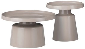 Τραπέζια σαλονιού Ginoze Inart σετ 2τεμ μέταλλο σε cappuccino απόχρωση