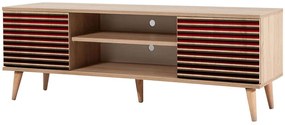 Έπιπλο Τηλεόρασης Truva 863SPH3030 140x40x50cm Oak-Red