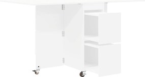 vidaXL Τραπέζι φαγητού 140 x 80 x 77 cm Επεξεργασμένο Ξύλο Λευκό