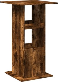 vidaXL Τραπέζι Μπαρ με Ράφια Καπνιστή Δρυς 60x60x102 εκ. Επεξεργ. Ξύλο