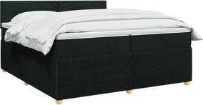 vidaXL Κρεβάτι box spring με στρώμα Μαύρο 200 x 200 cm Ύφασμα