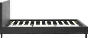 Κρεβάτι Nevil pakoworld 150x200 PU χρώμα μαύρο ματ
