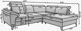 Γωνιακός καναπές Ferin-Mpez-Δεξιά