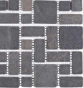 vidaXL Πλακίδια Μωσαϊκού Γκρι 30 x 30 cm Μάρμαρο