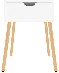 vidaXL Κομοδίνα 2 τεμ. Λευκά 40 x 40 x 56 εκ. από Επεξεργ. Ξύλο