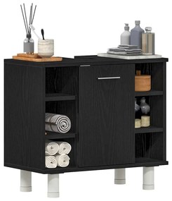 vidaXL Ντουλάπι Μπάνιου Μαύρη Οξυά 60 x 32 x 54 εκ Επεξεργασμένο ξύλο