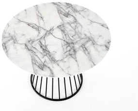 BRODWAY table, color: top - white marble, legs - black DIOMMI V-CH-BRODWAY-ST