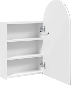 vidaXL Καθρέφτης Μπάνιου με Ντουλάπι &amp; LED Αψίδα Λευκό 42x13x70 εκ.