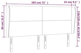 Κεφαλάρι με Πτερύγια Λευκό 183x23x118/128 εκ. Συνθετικό Δέρμα 3117779