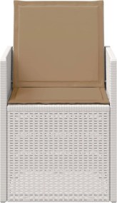 vidaXL Καρέκλες Εστιατορίου Κήπου 2 pcs Λευκό και Taupe PP