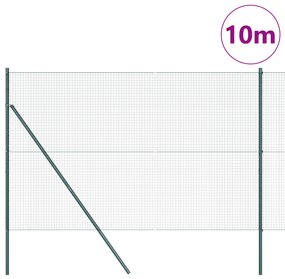 vidaXL Περίφραξη με Σχοινί  με 7 Στυλους Πράσινο 1.6x10 μ Χάλυβα