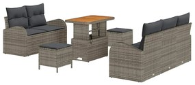 vidaXL Σετ Καναπέ Κήπου 8 pcs Γκρι συνθετικό ρατάν