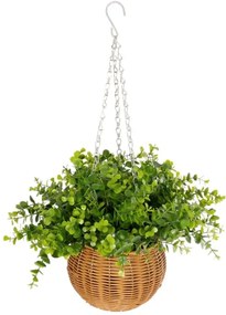 Τεχνητό Κρεμαστό Φυτό Eucalyptus 20640 45x45x30cm Green-Brown GloboStar Μέταλλο,Ύφασμα