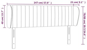 Κεφαλάρι με Πτερύγια Μαύρο 147 x 23 x 78/88 εκ. Υφασμάτινο 3117382