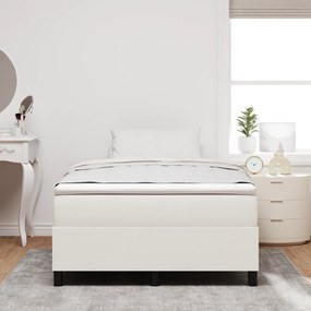 vidaXL Κρεβάτι με Στρώμα Κρέμ - 120 x 200 εκ, Βελουτέ Ύφασμα