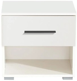 Σετ 2 Κομοδίνα Tomy 2NO1F Λευκό 44.5x33.5x42.5 εκ. 44.5x33.5x42.5 εκ.