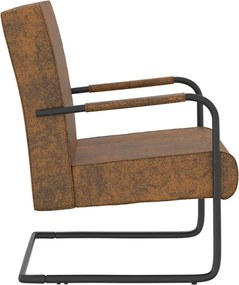 vidaXL Καρέκλα «Πρόβολος» Καφέ Υφασμάτινη