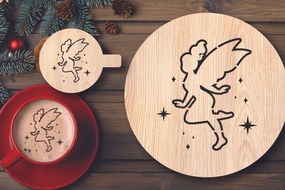 Σετ των 2 Intra απο ξύλο plywood 3mm-4mm πάχος Χριστουγεννιάτικο στένσιλ καφέ με λέιζερ Δίασταση 15x15 cm INTRAFABR-108529502