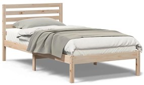 vidaXL Σκελετός Κρεβατιού Καφέ 90 x 200 cm Μασίφ ξύλο πεύκου