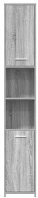vidaXL Ντουλάπι Μπάνιου Γκρι Sonoma 30x30x183,5 εκ. Επεξεργασμένο Ξύλο