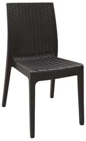 DAFNE Καρέκλα Κήπου - Βεράντας Στοιβαζόμενη, PP Rattan Look, UV Protection, Καφέ 46x55x85cm