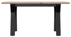 vidaXL Τραπεζάκι Σαλονιού Πλαίσιο Υ 80x50x40εκ Μασίφ Πεύκο/Ατσάλι