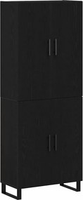 vidaXL Highboard 2 pcs Μαύρη δρυς 69,5 x 34 x 180 εκ.