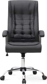 Καρέκλα γραφείου διευθυντική Vision Megapap από τεχνόδερμα χρώμα μαύρο 63x70x112/120εκ.