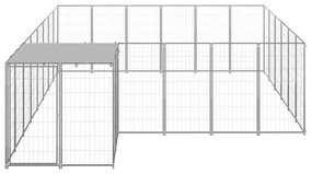 vidaXL Σπιτάκι Σκύλου Ασημί 12,1 μ² Ατσάλινο