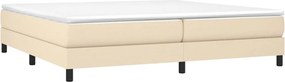 vidaXL Κρεβάτι Boxspring με Στρώμα Κρεμ 200x200 εκ. Υφασμάτινο